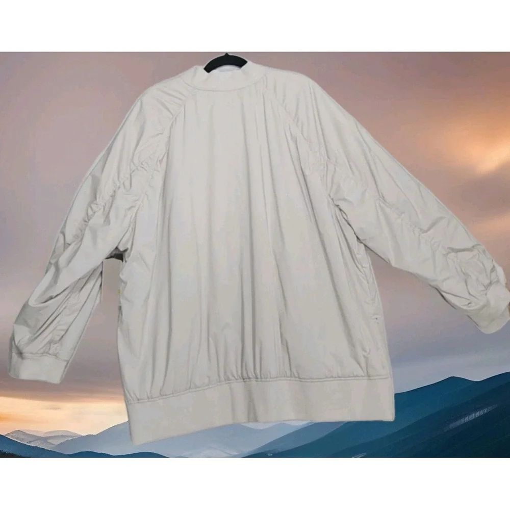 Zella‎ Coat Mens XXL 2XL NEW Bomber Lightweight Relax Fit Gray Beige Zip Pockets